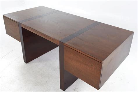 Roger Sprunger For Dunbar Mid Century Ebonized Oak Executive Desk At