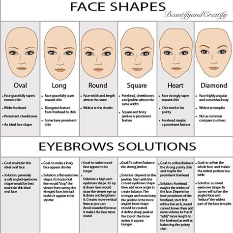 Thick Eyebrows Shapes Chart