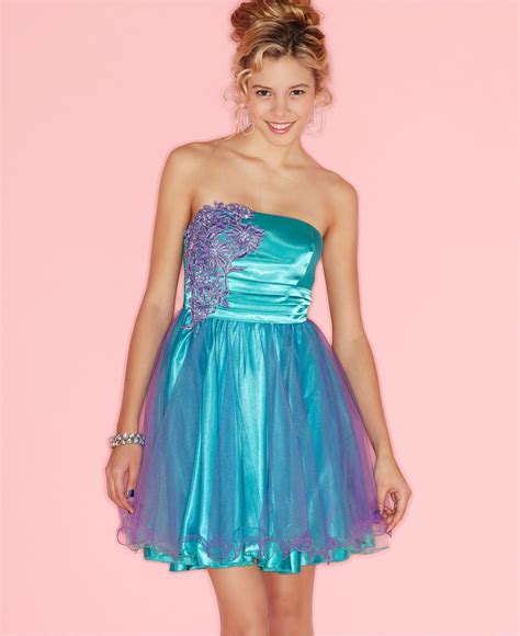 Sequin Hearts Juniorss Dress Strapless Floral Tulle A Line Reviews