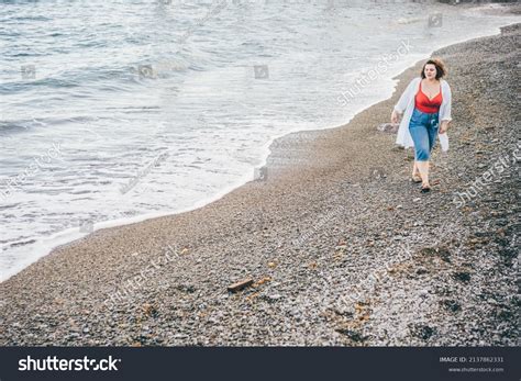 Plus Size Fashion Model Red Bikini Stock Photo Shutterstock