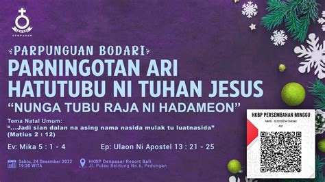 Parpunguan Bodari Parningotan Ari Hatutubu Ni Tuhan Jesus Desember