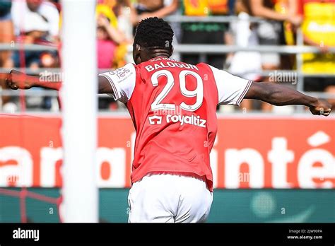 Folarin BALOGUN Of Reims Celebrates His Goal During The French