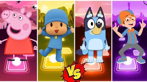 Peppa Pig Pocoyo Bluey Blippi Who Is Win Tiles Hop Edm Rush