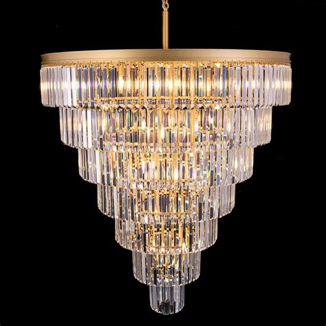 Tochic Large Crystal Chandelier For High Ceiling Inch Tier Modern