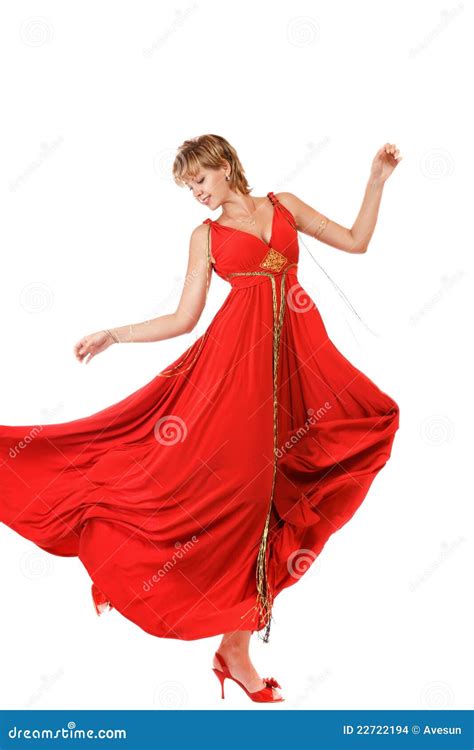 Dancing Woman In Red Dress Stock Images Image 22722194