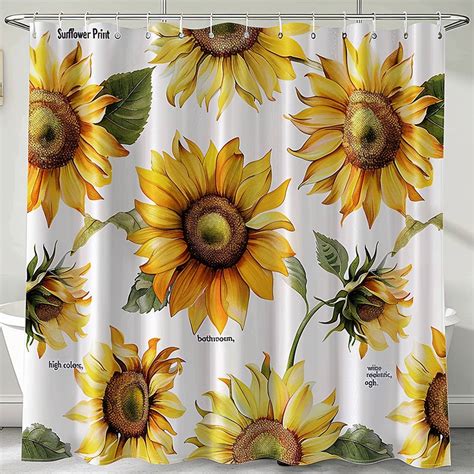 Van GoghInspired Sunflower Shower Curtain Bright HyperRealistic Design