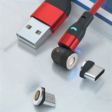 Magnetic Cable Micro Usb Fast Charging Type C Usb 540° 3a Fast Charging