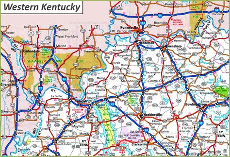 Map of Western Kentucky - Ontheworldmap.com