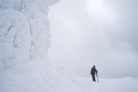 Premium Photo | Mountain hiking in the winter