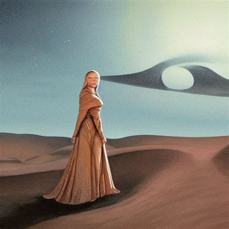 Krea Ai Elle Fanning In The Painted World Of Dune Head An