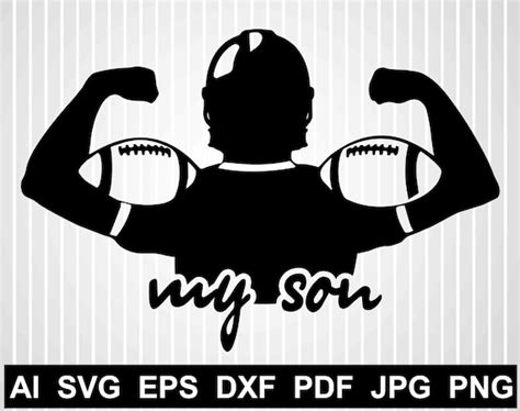 Football Player Svg File For Cricut Football Silhouette Vector Etsy