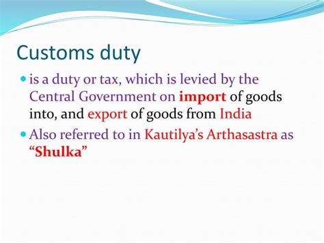 Customs Duty Basics Ppt