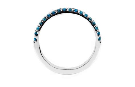 Blue Diamond Half Eternity Pave 2 Mm Ring Womens Blue Diamond