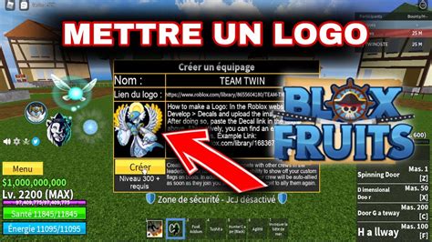 COMMENT FAIRE ET METTRE UN LOGO DANS SON EQUIPAGE | TUTO FR BLOX FRUIT ...