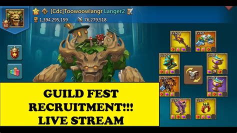 Lords Mobile Guild Fest Recruitment Live Stream Youtube