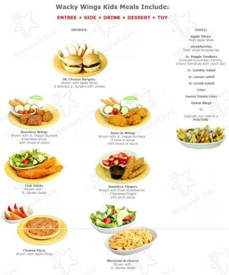 Menu at Wacky Wings pub & bar, Mississauga, Dundas Street E Suite 14