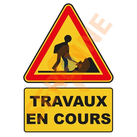 Panneau Chantier Temporaire Travaux Danger