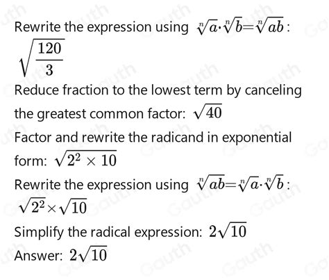 Solved 4 Simplifique As Expressoes A Sqrt 120 Sqrt 3 Algebra