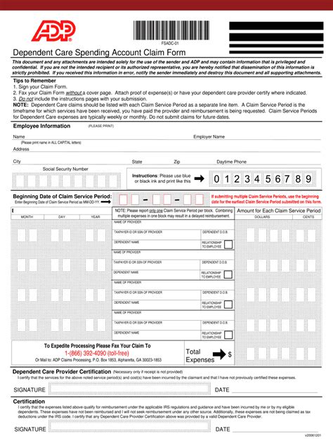 Fillable Online Ccac To Complete A Dependent Care Reimbursement Request