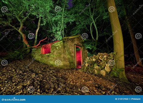 Old shack at night stock photo. Image of away, decay - 21812960