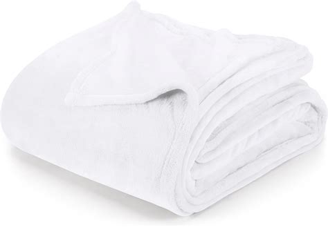 Amazon Utopia Bedding White Fleece Blanket Twin Size Lightweight