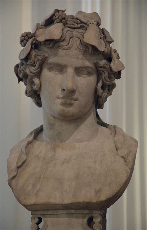 Marble Bust Of Antinous Portrayed Here As The Reborn God Dionysus