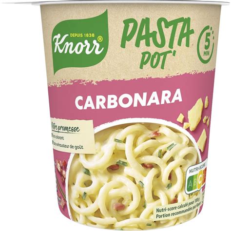 Knorr Pasta Pot Pâtes à La Carbonara Prêt En 5 Min 1 Personne 71g Pas