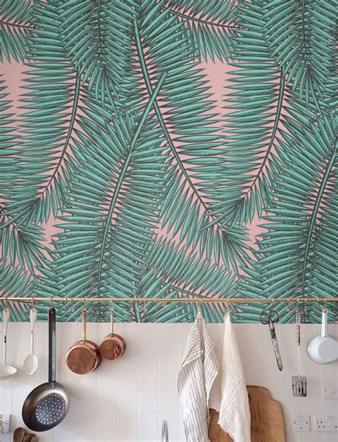 Palm Leaf Wallpaper Removable Wallpaper Self Adhesive Etsy