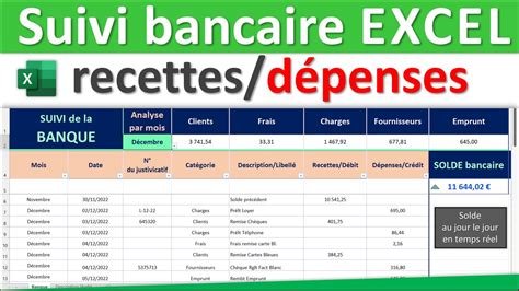 Suivi Bancaire Sur Excel Des Recettes Et Des D Penses Youtube