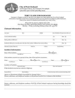 Fillable Online Before Filing A Tort Claim Please Read These