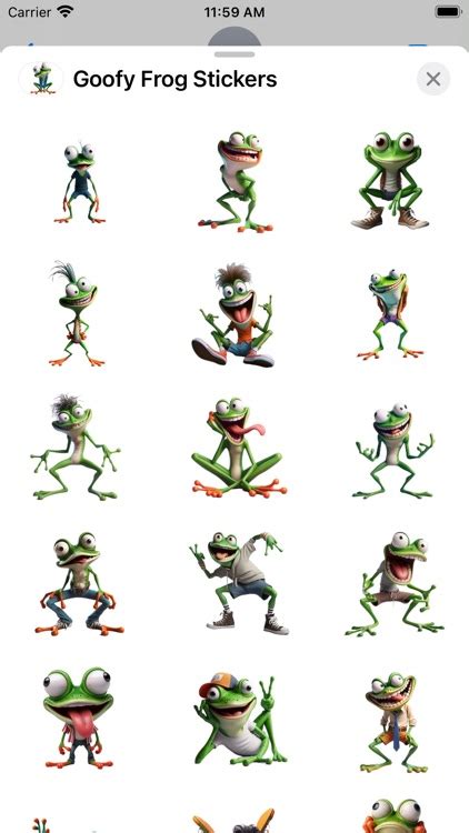 Goofy Frog Stickers by Paul Scott