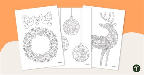 Christmas Mindful Colouring Sheets | Teach Starter