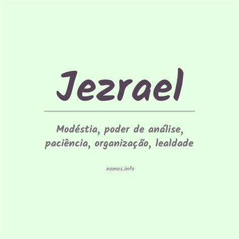 Significado Do Nome Jezrael