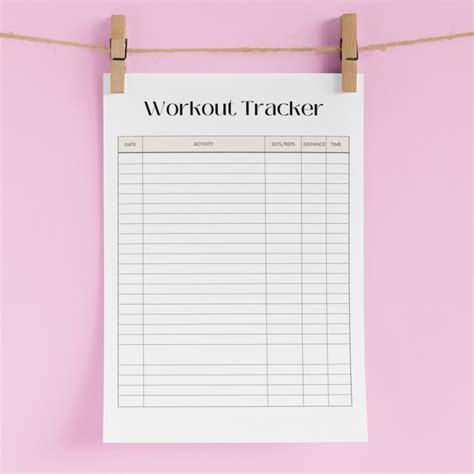 Printable Workout Planner Workout Log Exercise Chart Fitness Tracker Workout Template Exercise