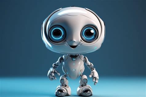 Premium Photo | Cute small modern robot background Generative AI