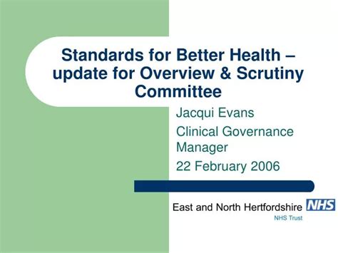 Ppt Standards For Better Health Update For Overview Scrutiny