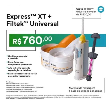 Kit Material De Moldagem Silicone Adição Express Xt 3m Parcelamento