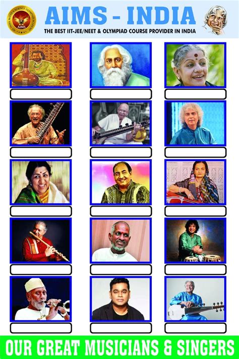 Our great musicians and singers - aims-india worksheet | Colorful paintings acrylic, School ...