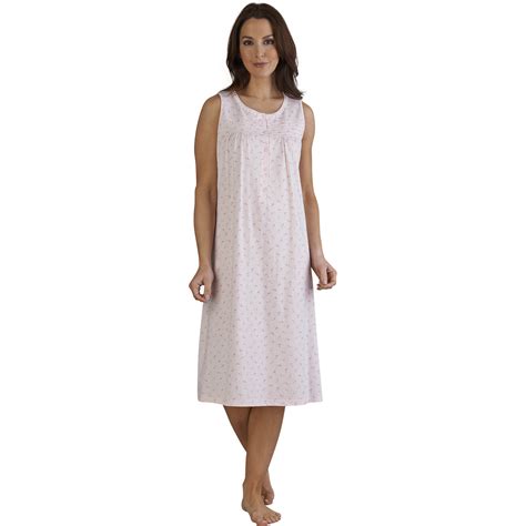 Womens Slenderella Floral Nightdress Sleeveless 100 Cotton Sleepwear Nightie Ebay