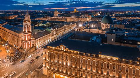 Night Russia Architecture Building Saint Petersburg Travel Hd