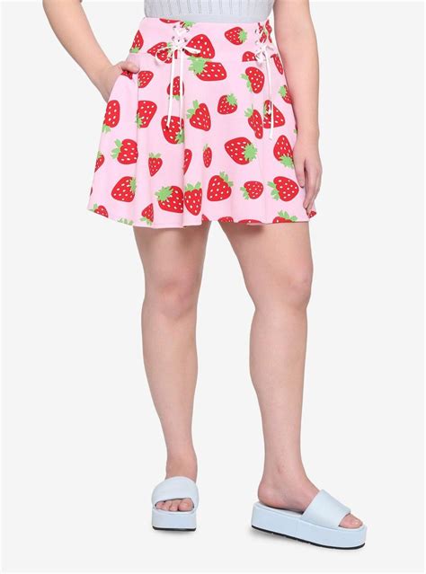 Hot Topic Pink Strawberry Lace Up Skirt Plus Mall Of America®