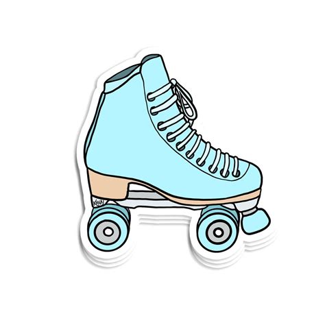 Light Blue Roller Skate Vinyl Sticker Decal Laptop Water Etsy