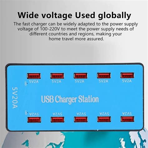 Многофункциональное зарядное устройство A5B 100W 10 Ports USB Smart ...