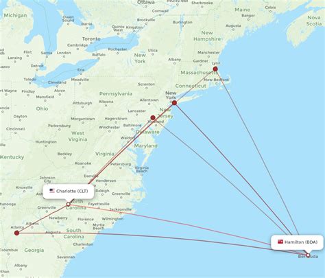 All Flight Routes From Charlotte To Bermuda Clt To Bda Flight Routes