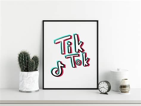 Tik Tok Wall Art Tiktok Logo Wall Art Teen Wall Decor Teen Etsy