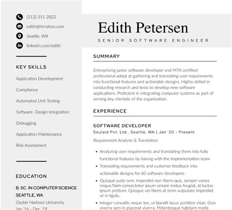 Free Senior Software Engineer Resume Sample By Hiration 2022