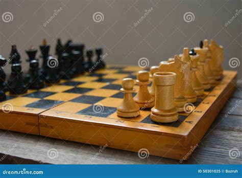 Vintage Chess Board Game Isolated With Clipping Path. Antique Chess ...