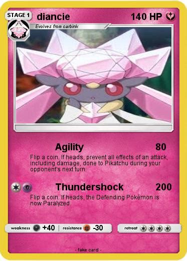 Pokémon diancie 257 257 Agility My Pokemon Card