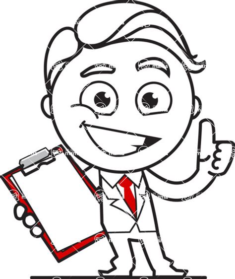 Outline Man In Suit Cartoon Vector Character Aka Ben The Banker Notepad 1 Graphicmama