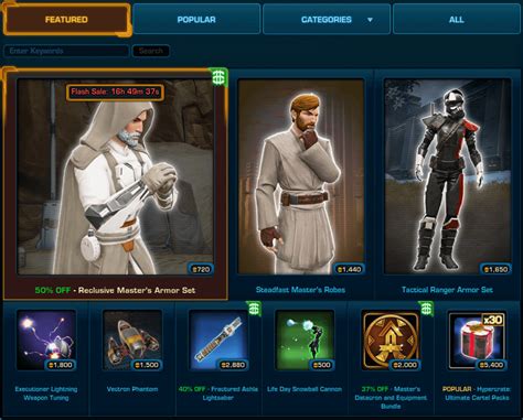 Flash Sale 14 Feb 2022 Reclusive Masters Armor Set 720 Cc Swtor